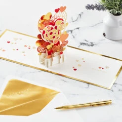 Hallmark All My Love Hearts 3D Pop-Up Love Card -Elegant Home Decor Deals Store I Love You Hearts 3D PopUp Love Card 1299LAD2889 06