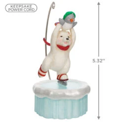 Hallmark Skating Snowball And Tuxedo Ornament With Motion -Elegant Home Decor Deals Store Ice Skating Polar Bear and Penguin Keepsake Ornament 3499QGO2677 03