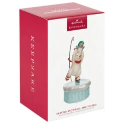 Hallmark Skating Snowball And Tuxedo Ornament With Motion -Elegant Home Decor Deals Store Ice Skating Polar Bear and Penguin Keepsake Ornament 3499QGO2677 04
