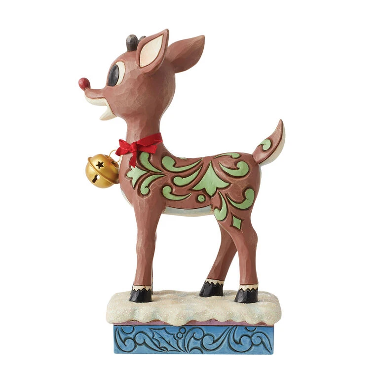 Enesco Jim Shore Rudolph With Jingle Bell Figurine, 7.28" 2 Enesco Jim Shore Rudolph With Jingle Bell Figurine, 7.28" - Image 2