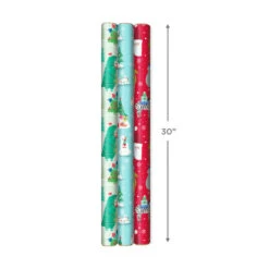 Hallmark Winter Friends 3-Pack Reversible Kids Christmas Wrapping Paper Assortment, 120 Sq. Ft. 8 Hallmark Winter Friends 3-Pack Reversible Kids Christmas Wrapping Paper Assortment, 120 Sq. Ft. -Elegant Home Decor Deals Store Kids Reversible Christmas Gift Wrap Assortment 5JXW1073 03