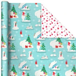Hallmark Winter Friends 3-Pack Reversible Kids Christmas Wrapping Paper Assortment, 120 Sq. Ft. 10 Hallmark Winter Friends 3-Pack Reversible Kids Christmas Wrapping Paper Assortment, 120 Sq. Ft. -Elegant Home Decor Deals Store Kids Reversible Christmas Gift Wrap Assortment 5JXW1073 05
