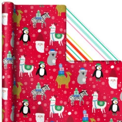 Hallmark Winter Friends 3-Pack Reversible Kids Christmas Wrapping Paper Assortment, 120 Sq. Ft. 11 Hallmark Winter Friends 3-Pack Reversible Kids Christmas Wrapping Paper Assortment, 120 Sq. Ft. -Elegant Home Decor Deals Store Kids Reversible Christmas Gift Wrap Assortment 5JXW1073 06
