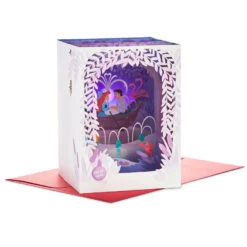 Hallmark Disney The Little Mermaid 3D Pop-Up Musical Valentine's Day Card With Light