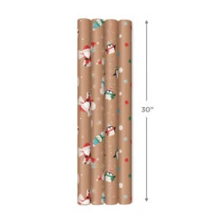 Hallmark Kraft Assorted 4-Pack Christmas Wrapping Paper, 88 Sq. Ft. -Elegant Home Decor Deals Store Kraft Christmas Wrapping Paper for Kids JXW1085 08