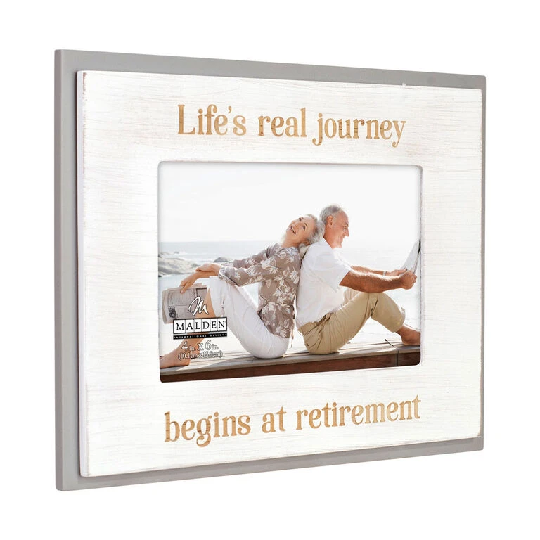 Malden Life's Journey Begins At Retirement Wood Picture Frame, 4x6 2 Malden Life's Journey Begins At Retirement Wood Picture Frame, 4x6 - Image 2