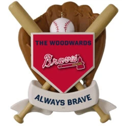 MLB Baseball Personalized Ornament, Braves™ -Elegant Home Decor Deals Store MLB Baseball Personalized Ornament Braves 2499QHE1913B100 03