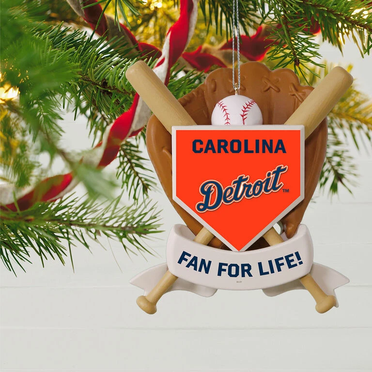 MLB Baseball Personalized Ornament, Tigers™ 2 MLB Baseball Personalized Ornament, Tigers™ - Image 2
