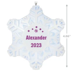 Hallmark Magic Sparkling Snowflake Block Text Personalized Ornament With Light -Elegant Home Decor Deals Store Magic Sparkling Snowflake Block Text Personalized Keepsake Ornament With Light 2999QHE2010B2 03
