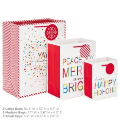 Hallmark Merry And Bright 8-Pack Christmas Gift Bags, Assorted Sizes And Designs -Elegant Home Decor Deals Store Merry and Bright Assortment Christmas Gift Bags 5XGB1402 03