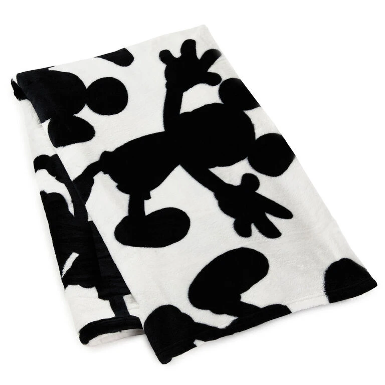Hallmark Disney Mickey Mouse Silhouettes Throw Blanket, 50x60 1 Hallmark Disney Mickey Mouse Silhouettes Throw Blanket, 50x60