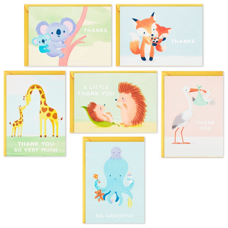 Hallmark Mom And Baby Animal Assortment Blank Thank-You Notes, Pack Of 48 2 Hallmark Mom And Baby Animal Assortment Blank Thank-You Notes, Pack Of 48 - Image 2