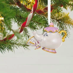 Hallmark Disney Beauty And The Beast A Mother's Love Porcelain Ornament -Elegant Home Decor Deals Store Mrs. Potts and Chip Keepsake Ornament 2499QHX3109 02