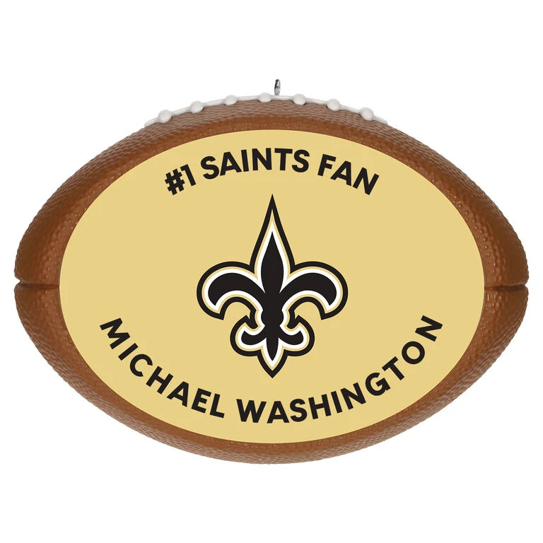 Hallmark NFL Football New Orleans Saints Text Personalized Ornament 1 Hallmark NFL Football New Orleans Saints Text Personalized Ornament