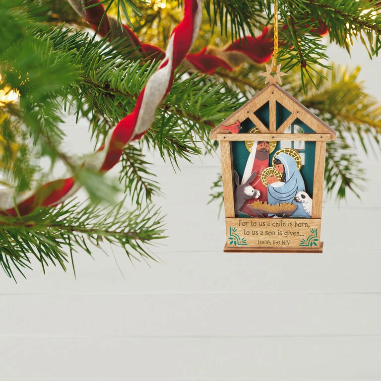 Hallmark A Child Is Born Nativity Papercraft Ornament 2 Hallmark A Child Is Born Nativity Papercraft Ornament - Image 2