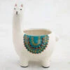 Natural Life Cream Ceramic Llama Planter