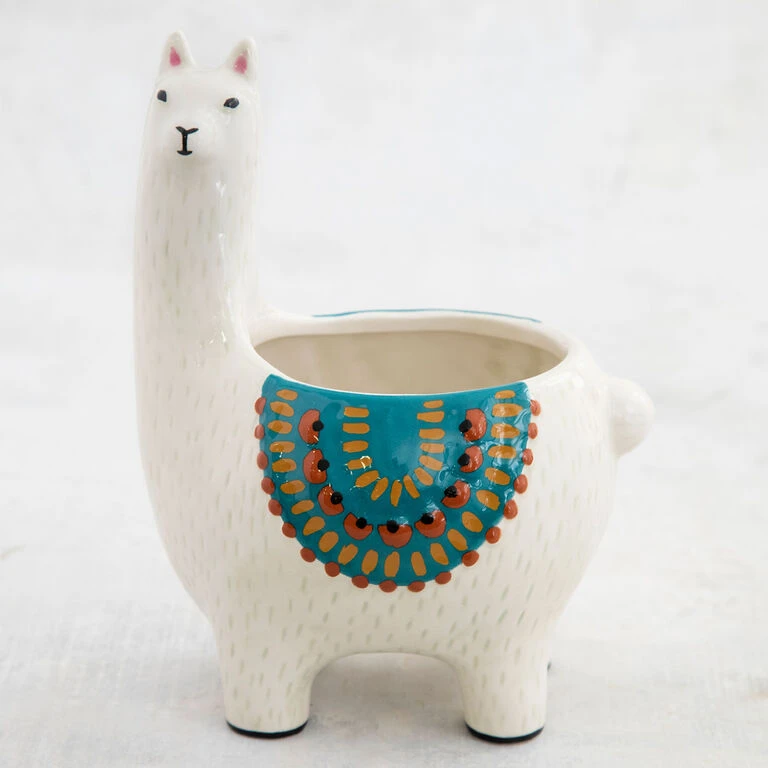 Natural Life Cream Ceramic Llama Planter 1 Natural Life Cream Ceramic Llama Planter