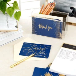 Hallmark Bulk Navy And Gold Assorted Blank Thank-You Notes, Box Of 120 13 Hallmark Bulk Navy And Gold Assorted Blank Thank-You Notes, Box Of 120 -Elegant Home Decor Deals Store Navy and Gold Assorted Blank ThankYou Notes Bulk Pack 5STZ1064 07