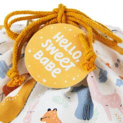 Hallmark 28" Pastel Animals Large Fabric Gift Bag With Tag -Elegant Home Decor Deals Store Pastel Animals Fabric Gift Sack With Tag 1499EGB7167 04