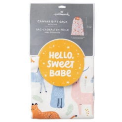 Hallmark 28" Pastel Animals Large Fabric Gift Bag With Tag -Elegant Home Decor Deals Store Pastel Animals Fabric Gift Sack With Tag 1499EGB7167 07