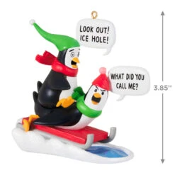 Hallmark What Did You Call Me? Ornament -Elegant Home Decor Deals Store Penguins Sledding Keepsake Ornament 2099QGO2867 03