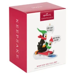 Hallmark What Did You Call Me? Ornament -Elegant Home Decor Deals Store Penguins Sledding Keepsake Ornament 2099QGO2867 04