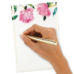 Hallmark Pink Peonies Stationery Set, Box Of 20 -Elegant Home Decor Deals Store Pink Peonies Stationery Set 1499STN1137 04