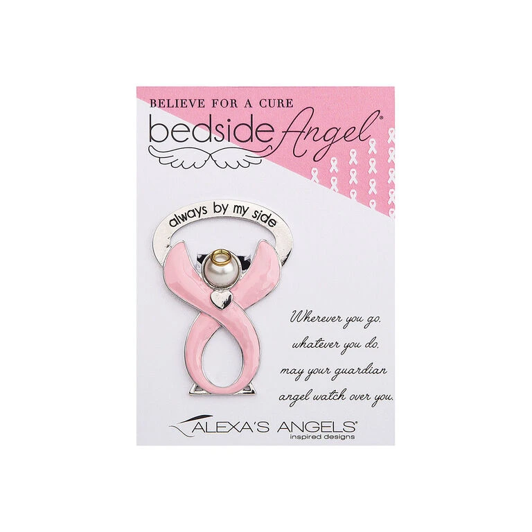 Roman Pink Ribbon Always By My Side Bedside Angel, 2.5" 2 Roman Pink Ribbon Always By My Side Bedside Angel, 2.5" - Image 2