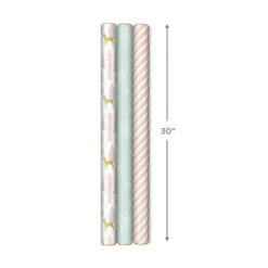 Hallmark Pink And Mint Assorted 3-Pack Christmas Wrapping Paper, 120 Sq. Ft. -Elegant Home Decor Deals Store Pink and Mint Christmas Wrapping Paper Assortment 5JXW1083 07
