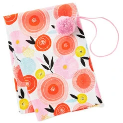 Hallmark 26" Modern Floral Fabric Gift Wrap With Elastic Band -Elegant Home Decor Deals Store PinkandOrange Floral Square Flat Wrapping Cloth 1299EJR6378 03