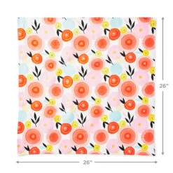 Hallmark 26" Modern Floral Fabric Gift Wrap With Elastic Band -Elegant Home Decor Deals Store PinkandOrange Floral Square Flat Wrapping Cloth 1299EJR6378 04
