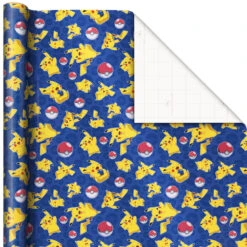 Hallmark Assorted Pokémon Wrapping Paper 3-Pack, 60 Sq. Ft. -Elegant Home Decor Deals Store Pokmon Wrapping Paper for Kids Birthdays 5EWR2645 04