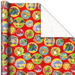 Hallmark Assorted Pokémon Wrapping Paper 3-Pack, 60 Sq. Ft. -Elegant Home Decor Deals Store Pokmon Wrapping Paper for Kids Birthdays 5EWR2645 06