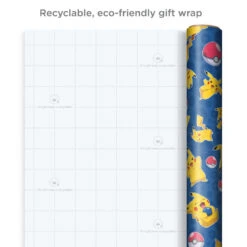 Hallmark Assorted Pokémon Wrapping Paper 3-Pack, 60 Sq. Ft. -Elegant Home Decor Deals Store Pokmon Wrapping Paper for Kids Birthdays 5EWR2645 08