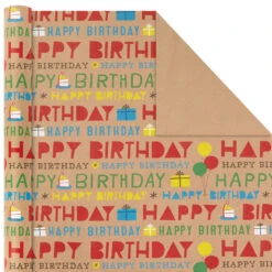 Hallmark Primary Birthday 3-Pack Kraft Wrapping Paper, 105 Sq. Ft. Total 11 Hallmark Primary Birthday 3-Pack Kraft Wrapping Paper, 105 Sq. Ft. Total -Elegant Home Decor Deals Store Primary Birthday 3Pack Kraft Wrapping Paper 5EWR6409 06