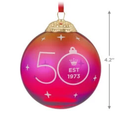 Hallmark Keepsake Ornament 50th Anniversary Christmas Commemorative Special Edition Glass And Metal Ornament -Elegant Home Decor Deals Store Red Ball 50th Anniversary Keepsake Ornament 2499QGO2987 03