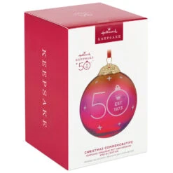 Hallmark Keepsake Ornament 50th Anniversary Christmas Commemorative Special Edition Glass And Metal Ornament -Elegant Home Decor Deals Store Red Ball 50th Anniversary Keepsake Ornament 2499QGO2987 04