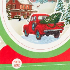 Hallmark Red Truck Snow Globe Musical 3D Pop-Up Christmas Card With Motion -Elegant Home Decor Deals Store Red Truck Snowglobe 3D PopUp Music Motion Christmas Card 1299XOD9992 05