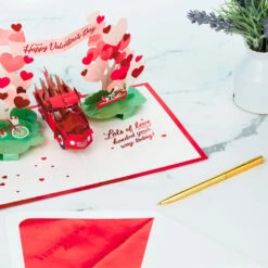 Hallmark Special Delivery 3D Pop-Up Valentine's Day Card -Elegant Home Decor Deals Store Red Truck With Flowers 3D PopUp Valentines Day Card 1299IAV6066 08