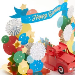 Hallmark Celebrating You Red Truck And Banner 3D Pop-Up Birthday Card -Elegant Home Decor Deals Store Red Truck and Banner 3D PopUp Birthday Card 1299LAD2896 04