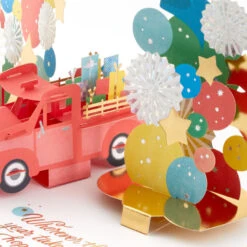 Hallmark Celebrating You Red Truck And Banner 3D Pop-Up Birthday Card -Elegant Home Decor Deals Store Red Truck and Banner 3D PopUp Birthday Card 1299LAD2896 05