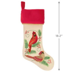 Hallmark The Beauty Of Birds Stocking -Elegant Home Decor Deals Store RedWhite Birds and Holly Keepsake Stocking 1QSB6309 03
