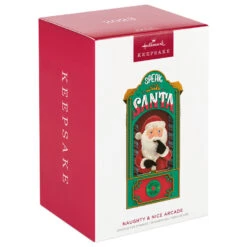 Hallmark Naughty & Nice Arcade Ornament With Light And Sound -Elegant Home Decor Deals Store Santa Arcade Carnival Game Keepsake Ornament 3499QGO2667 04