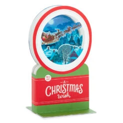 Hallmark Santa's Sleigh Snow Globe Musical 3D Pop-Up Christmas Card With Motion -Elegant Home Decor Deals Store Santa Sleigh Snowglobe 3D PopUp Music Motion Christmas Card 1299XOD9985 03