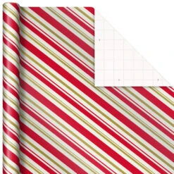 Hallmark Santa And Stripes 2-Pack Christmas Wrapping Paper Assortment, 160 Sq. Ft. -Elegant Home Decor Deals Store Santa and Stripes Assorted Christmas Wrapping Paper 5JXW1055 06