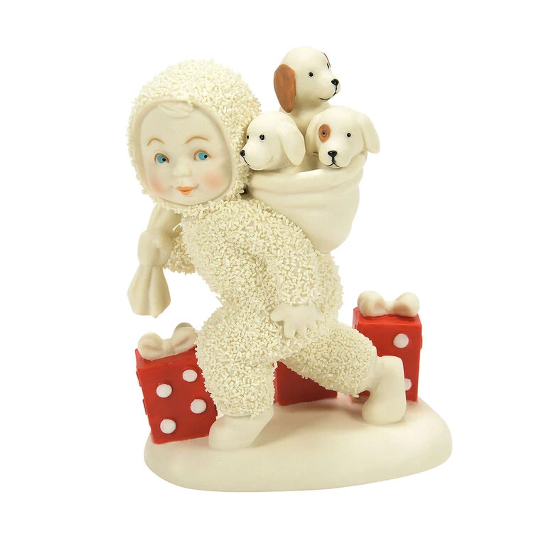 Enesco Snowbabies Bag Of Christmas Puppies Figurine, 4.02" 1 Enesco Snowbabies Bag Of Christmas Puppies Figurine, 4.02"