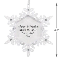 Hallmark Sparkling Snowflake Text Personalized Metal Ornament 5 Hallmark Sparkling Snowflake Text Personalized Metal Ornament -Elegant Home Decor Deals Store Snowflake Text Personalized Keepsake Ornament 2499QHE2012B1 03