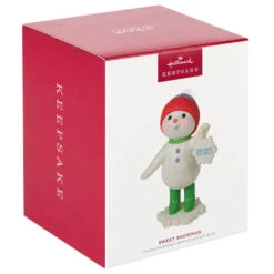 Hallmark Sweet Snowman 2023 Ornament -Elegant Home Decor Deals Store Snowman With Snowflake Ornament Keepsake Ornament 3999QGO2777 04