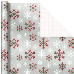 Hallmark Snow Merry 3-Pack Foil Christmas Wrapping Paper Assortment, 60 Sq. Ft. -Elegant Home Decor Deals Store Snowmen and Plaid Foil Christmas Wrapping Paper 5JXW1061 05