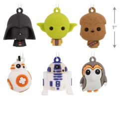 Mini Star Wars™ Shatterproof Hallmark Ornaments, Set Of 6 -Elegant Home Decor Deals Store Star Wars Characters Miniature Christmas Ornaments Set of 6 2HCM6129 03